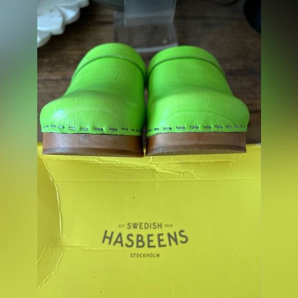 SWEDISH HASBEENS Dagny Apple Green Clogs Mules Size 40 sold out! - Picture 2 of 9